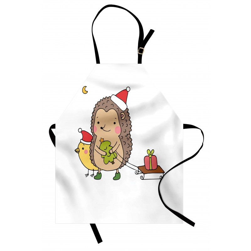 Cartoon Bird and Tree Apron