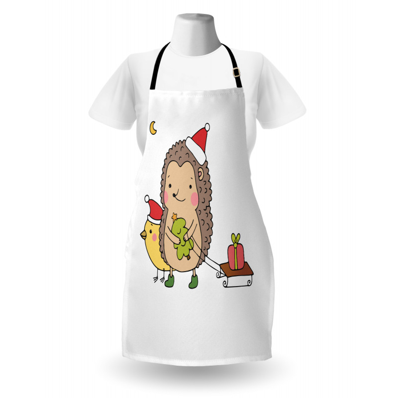 Cartoon Bird and Tree Apron