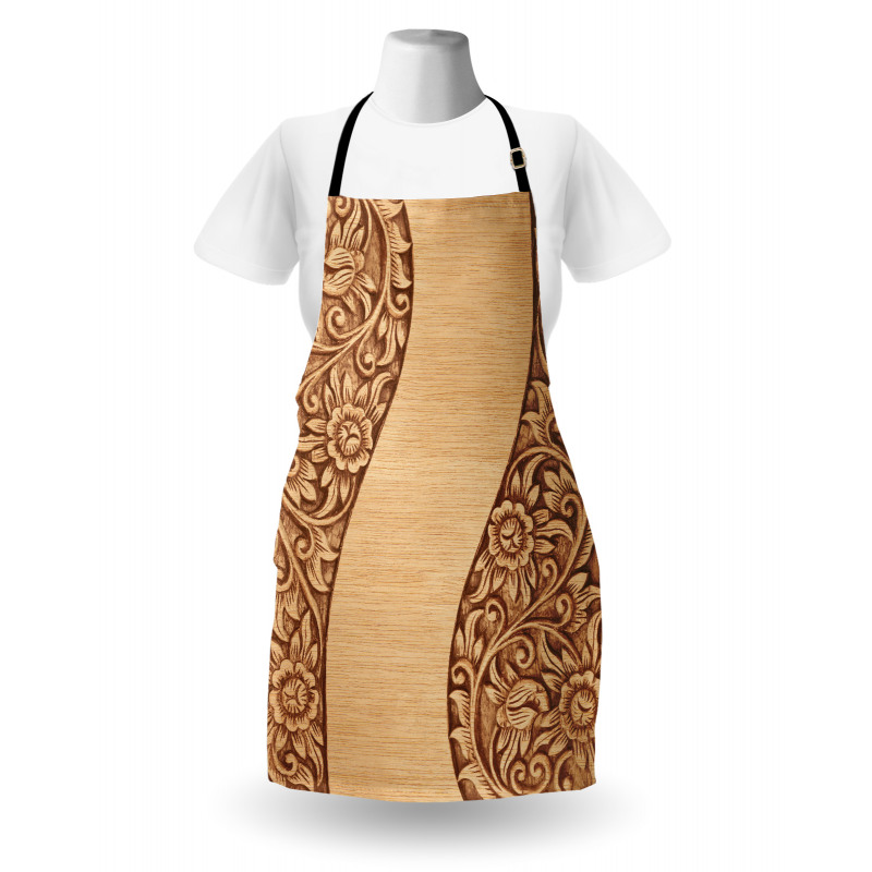 Monochrome Tones Ornate Wood Apron