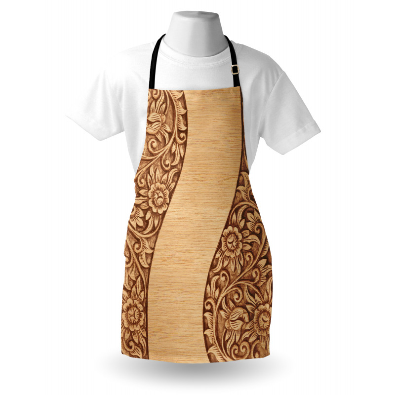 Monochrome Tones Ornate Wood Apron