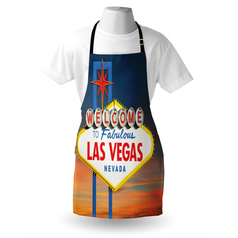 Ülkeler ve Şehirler Mutfak Önlüğü Las Vegas'ta Gün Batımı