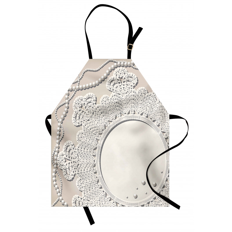 Medallion Lace Ornate Pearl Apron