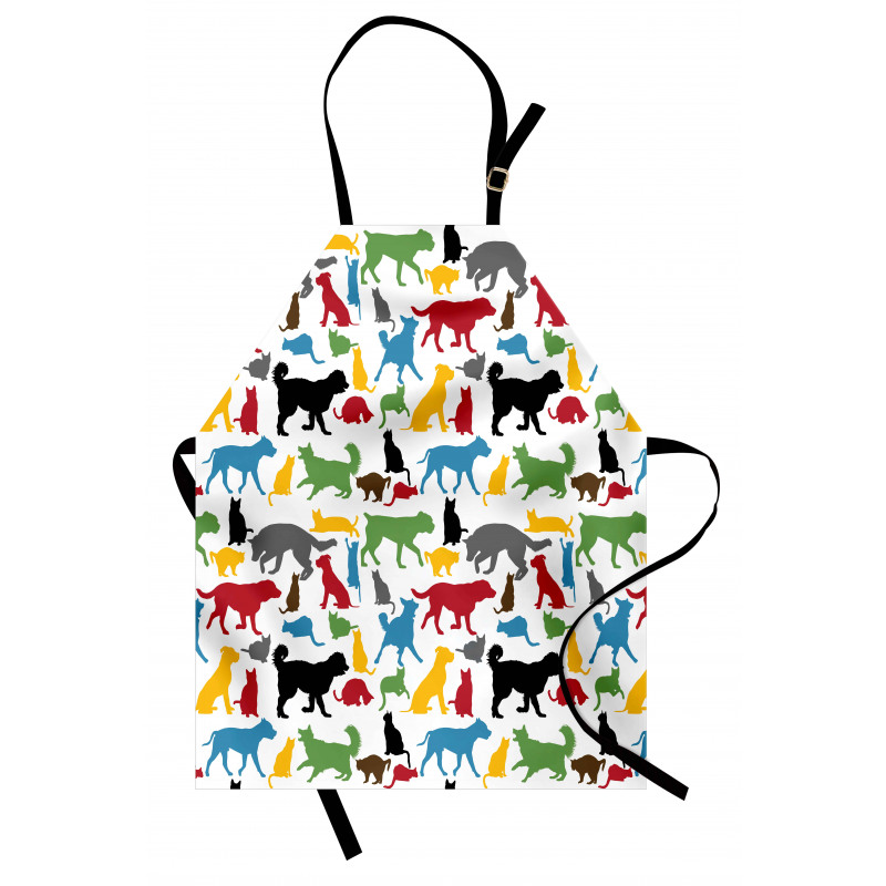 Colorful Cats and Dogs Apron