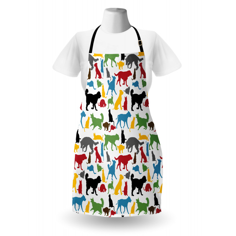 Colorful Cats and Dogs Apron