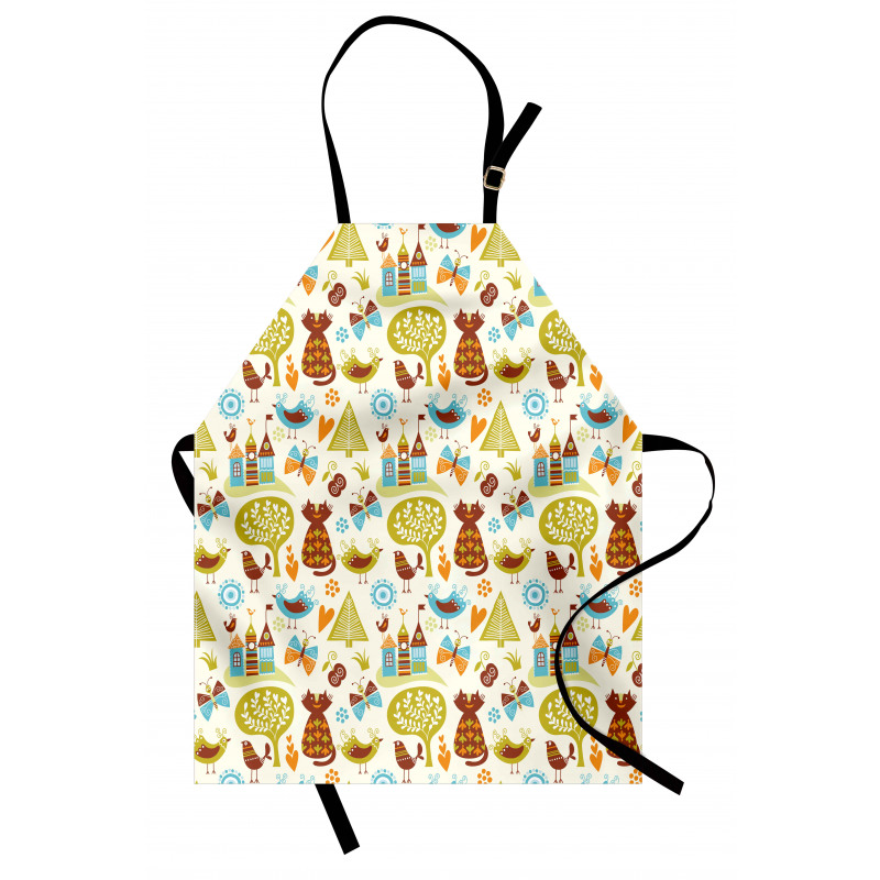 Cats Birds Butterfly Apron