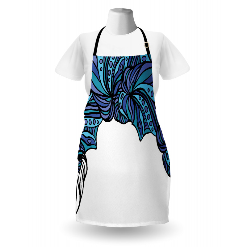 Abstract Marine Pattern Apron