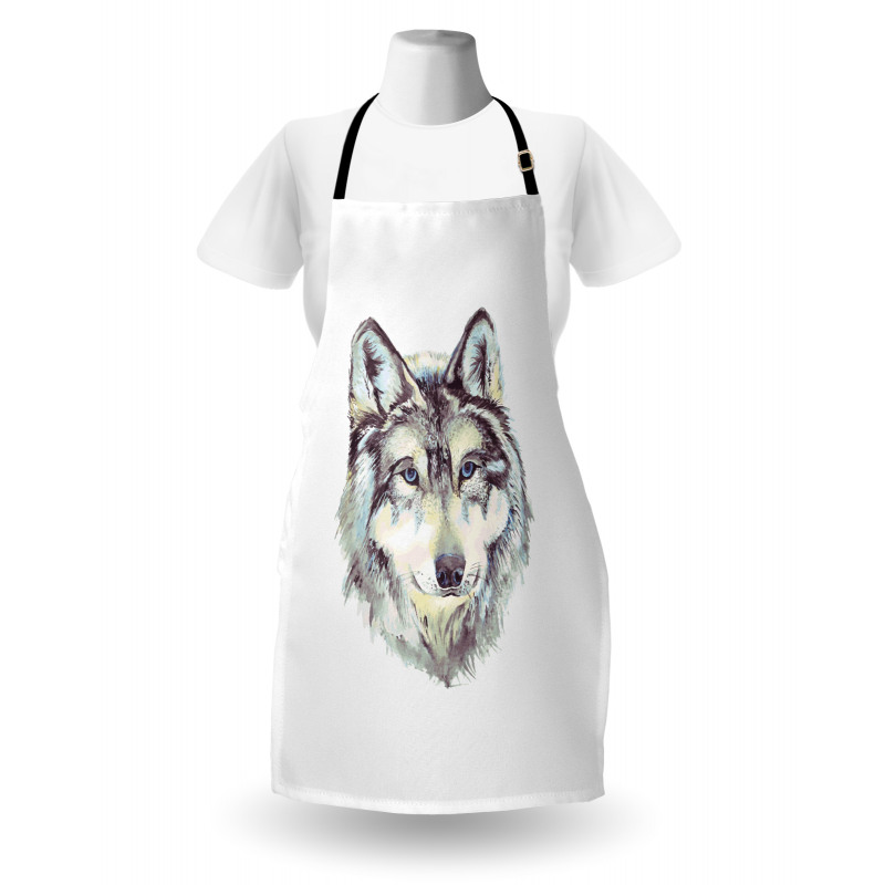 Hand Drawn Canine Head Apron