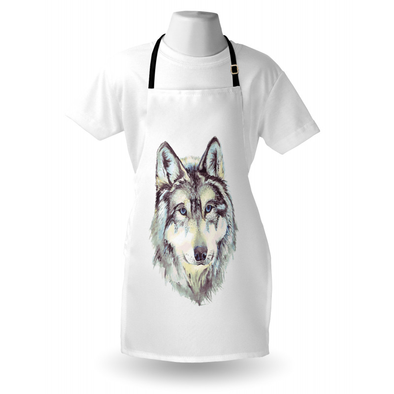 Hand Drawn Canine Head Apron