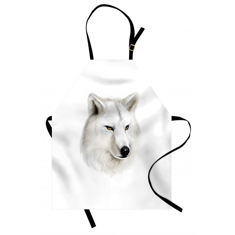 White Canine Head Mammal Apron