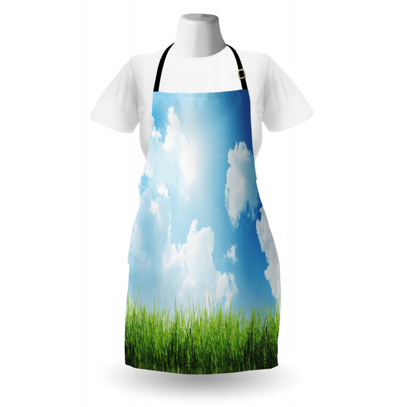 Sunny Day Grass Clouds Apron