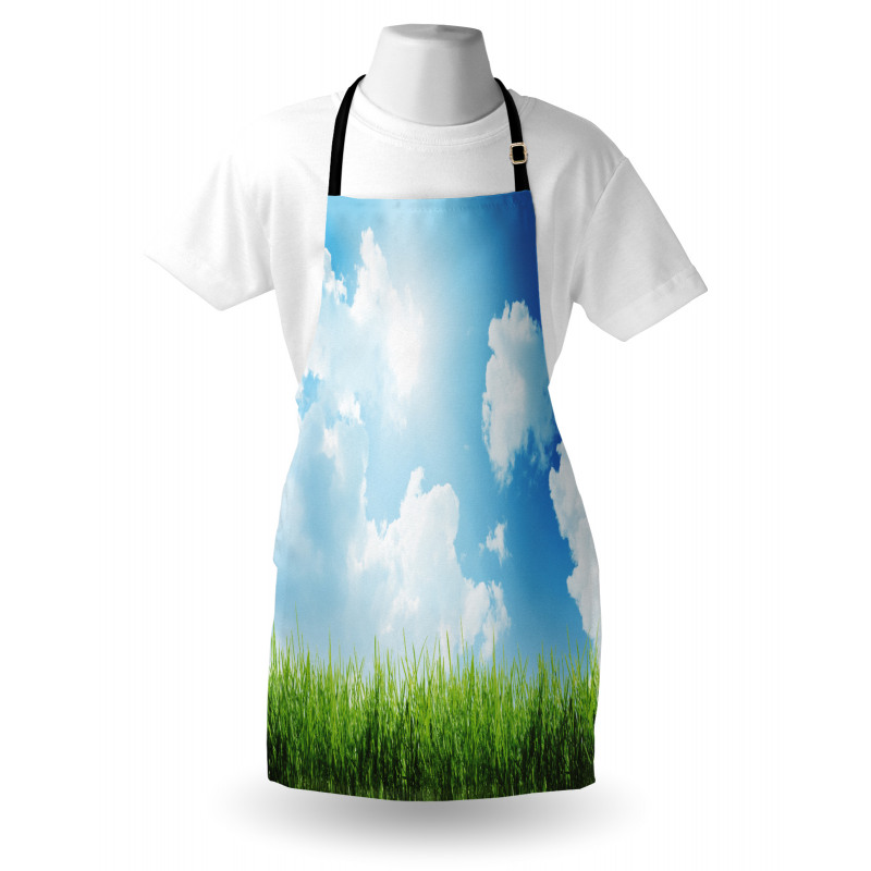 Sunny Day Grass Clouds Apron