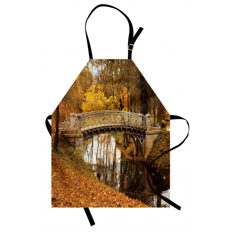 Old Bridge in Fall Forest Apron