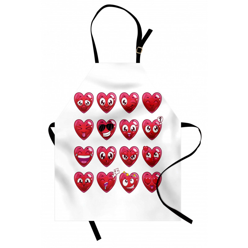 Abstract Cartoon Hearts Apron