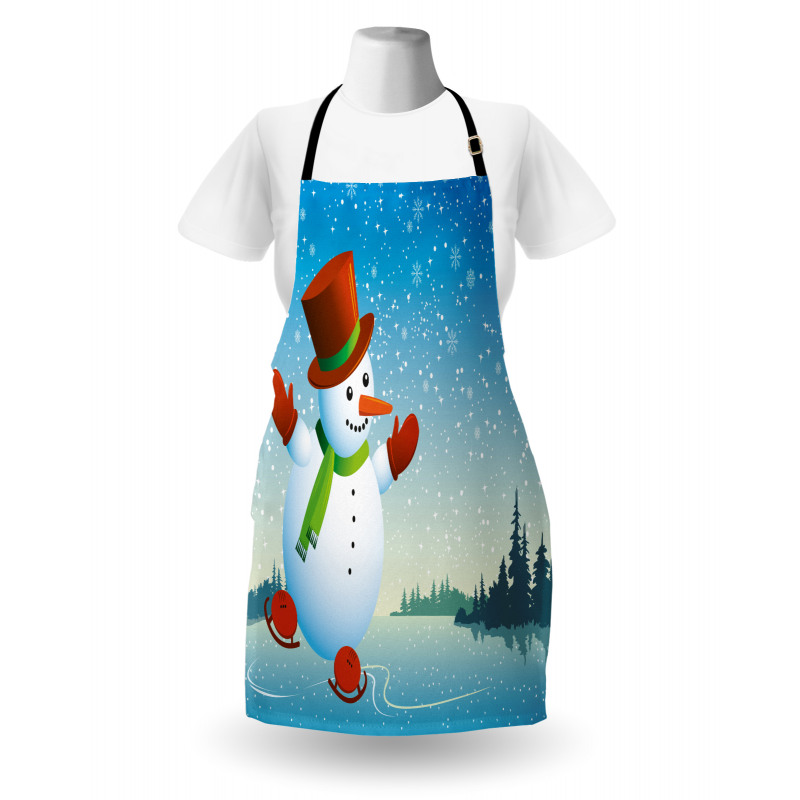 Skating Happy Cartoon Apron