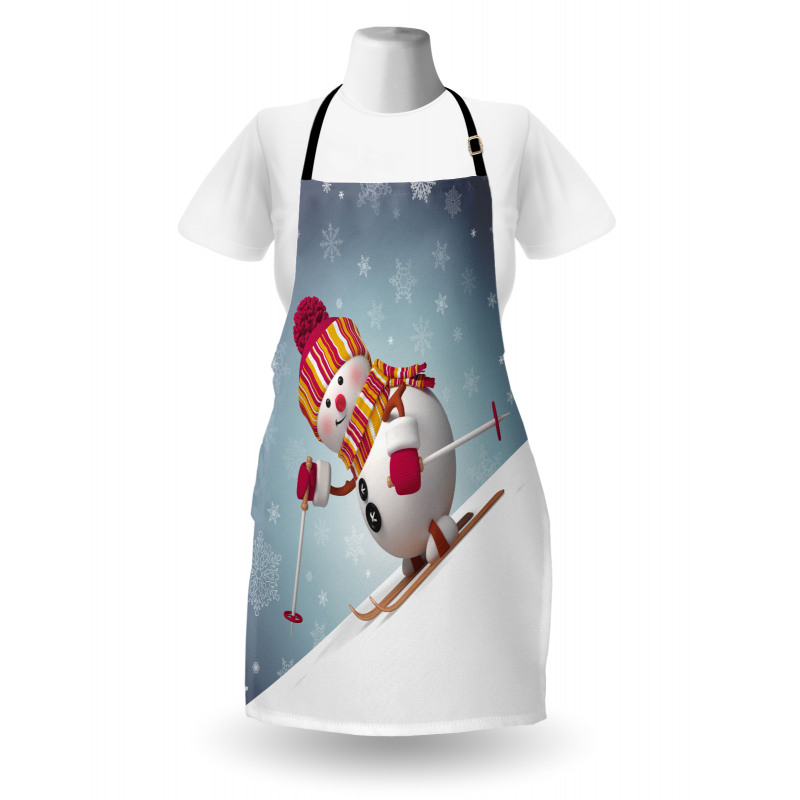 Skiing 3D Style Winter Apron