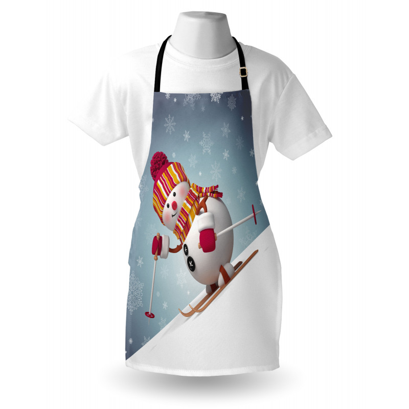 Skiing 3D Style Winter Apron