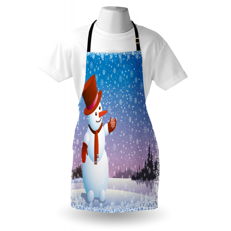 Happy Cartoon Snowfall Apron