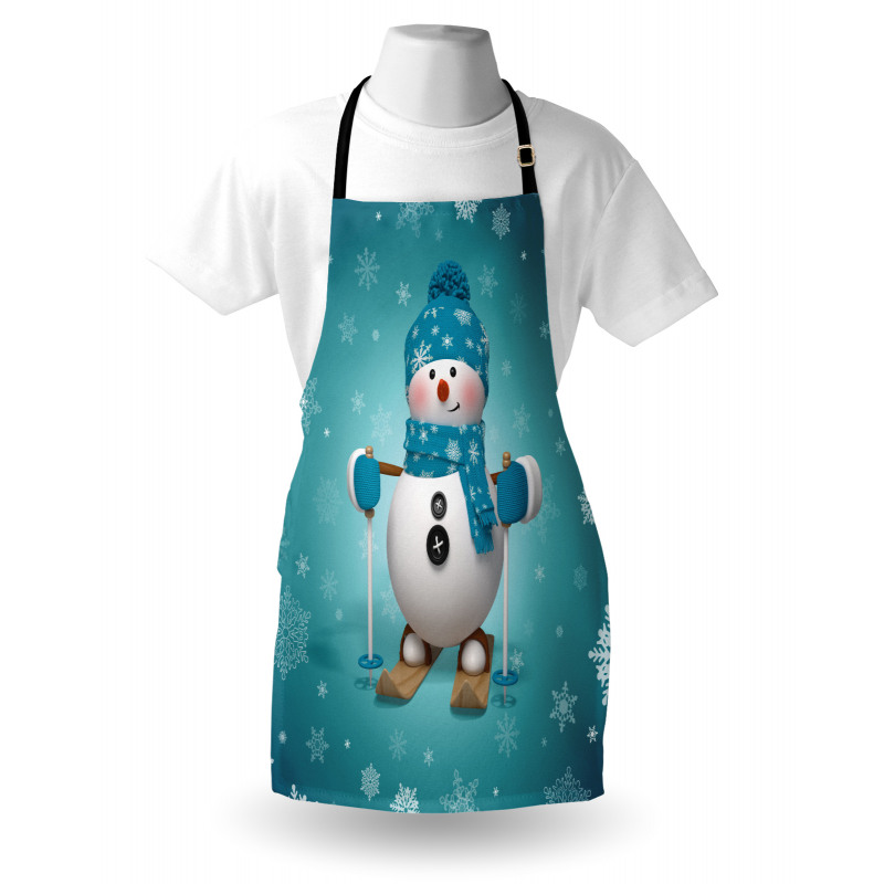 Skiing Snowflakes Fun Apron