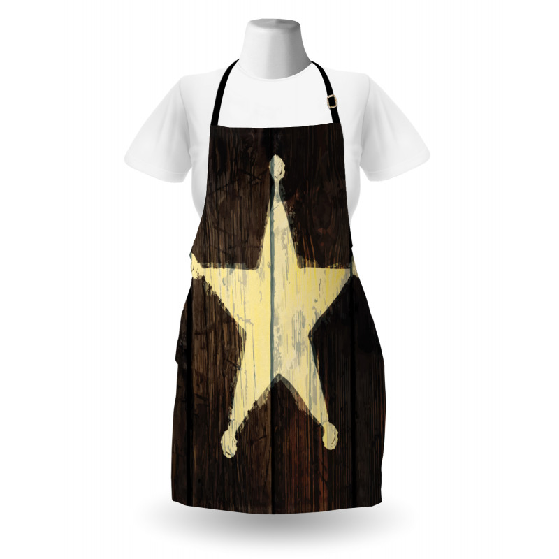 Rustic Wooden Lone Star Apron