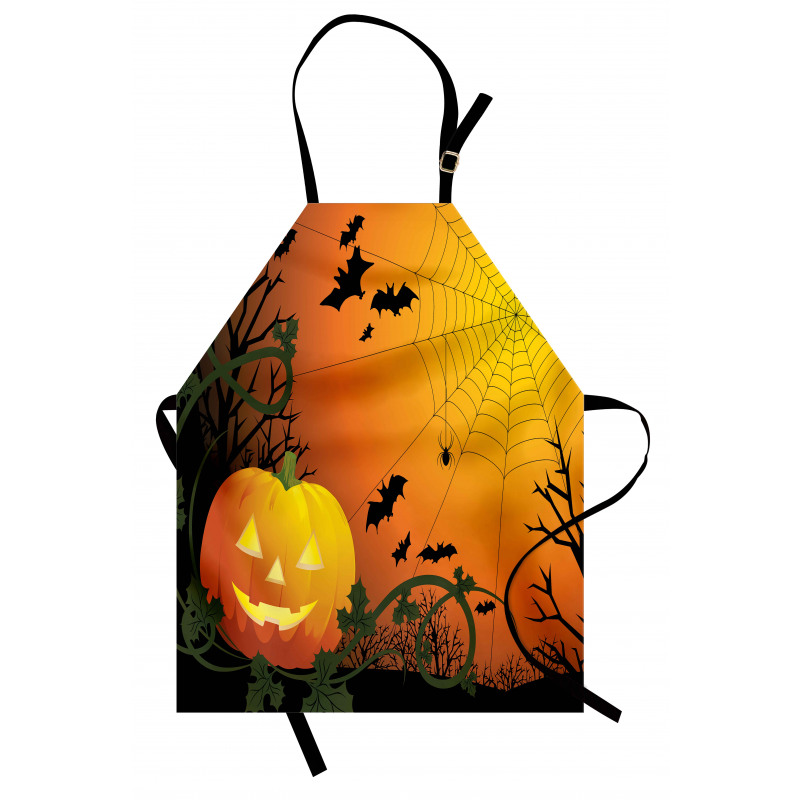 Pumpkin Leaves Bats Apron