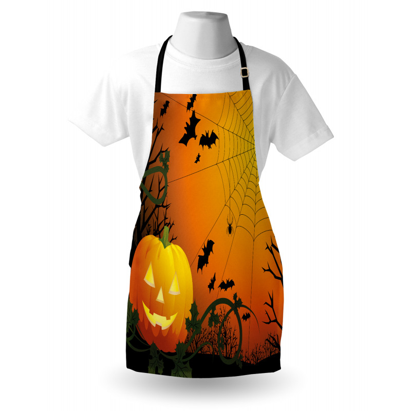 Pumpkin Leaves Bats Apron