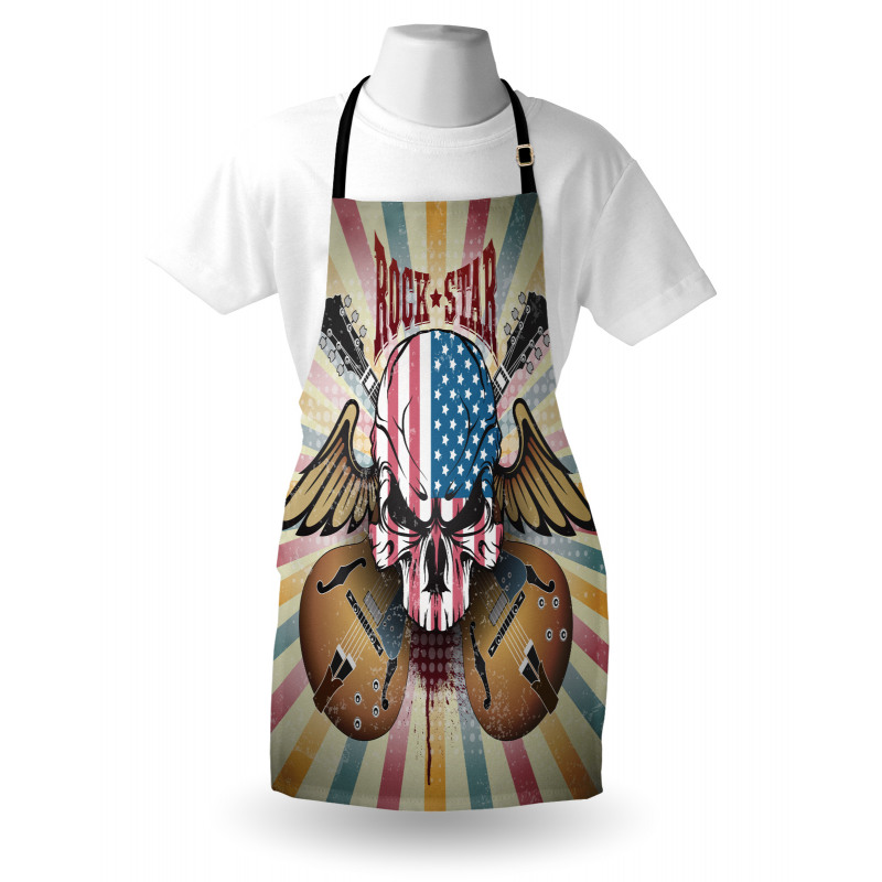 Angry Skull America Flag Apron