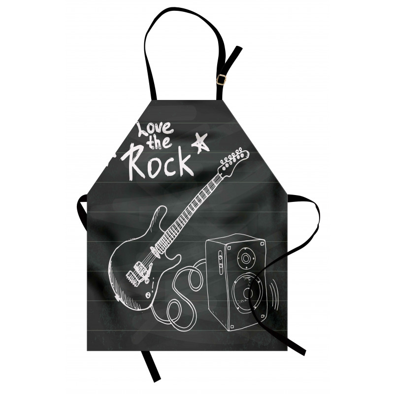 Love Rock Music Sketch Apron