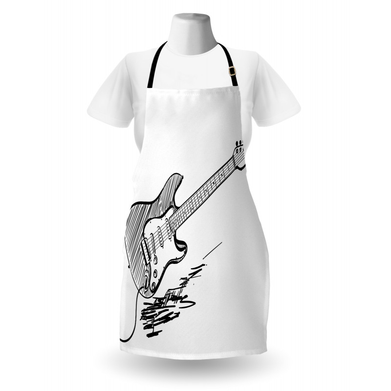 Rock Music Sketch Art Apron