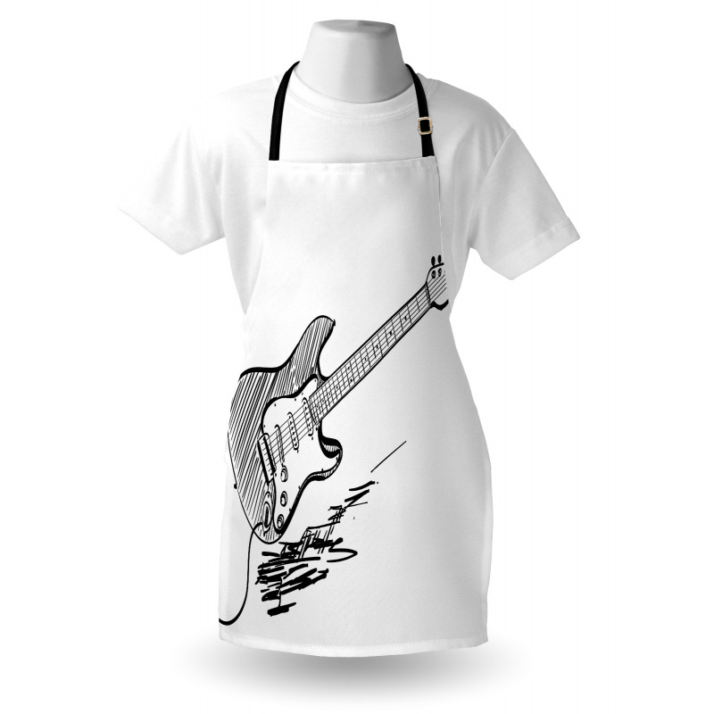 Rock Music Sketch Art Apron