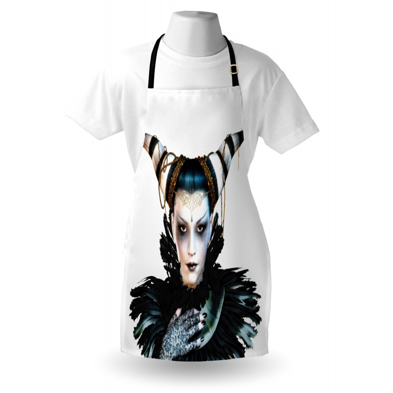 Gothic Lady Hair Horns Apron