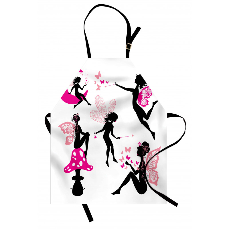 Silhouette of Winged Girl Apron