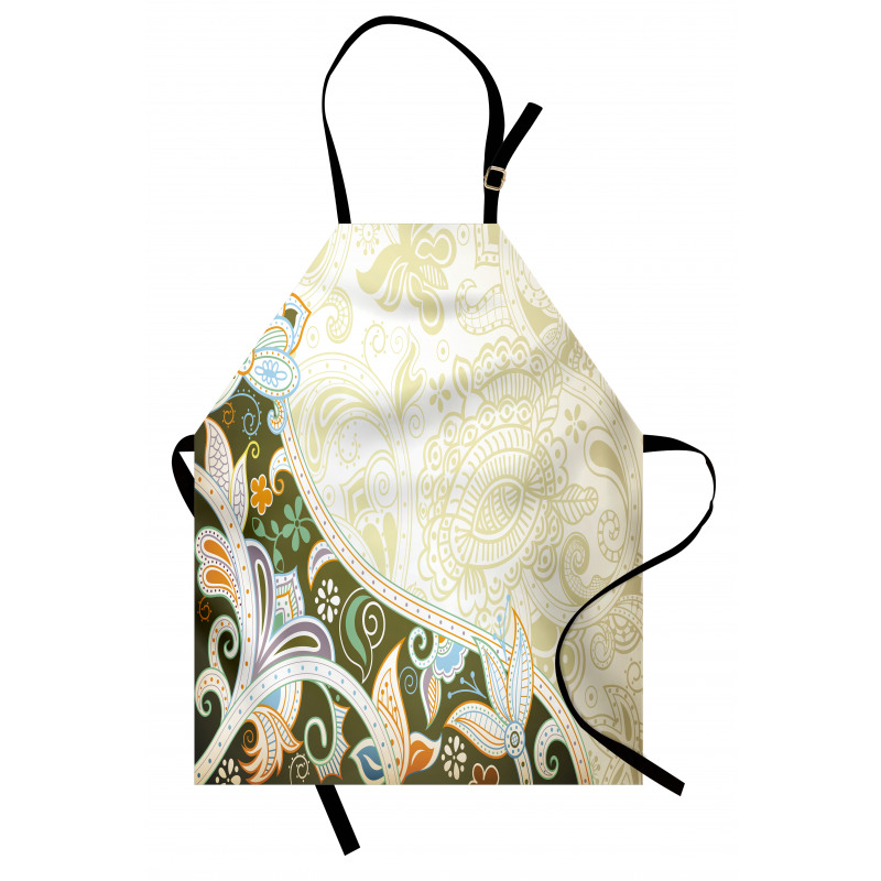 Abstract Flora Leaf Apron