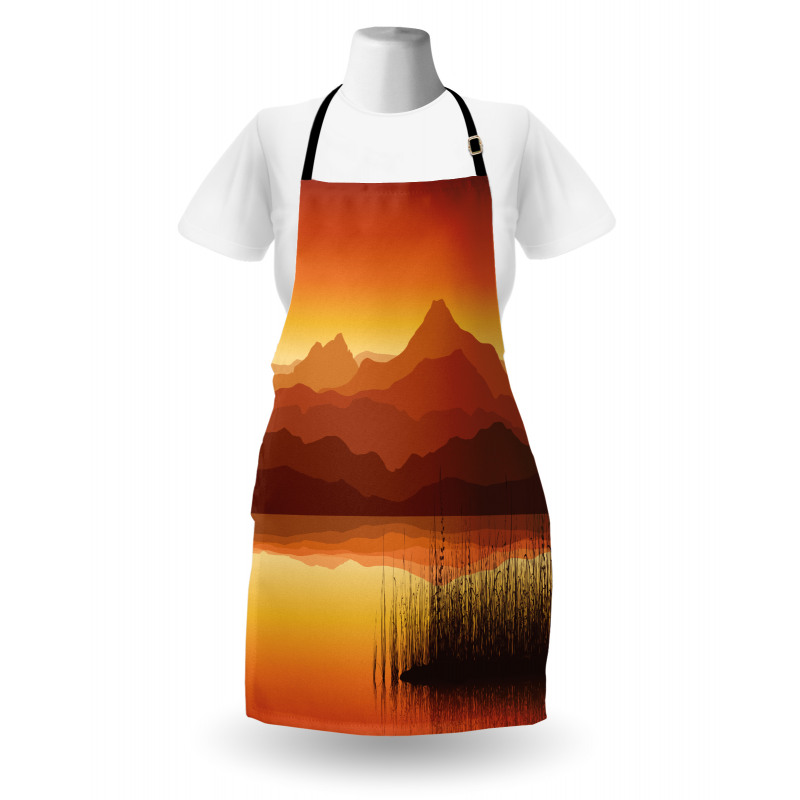 Abstract Mountains Sunset Apron