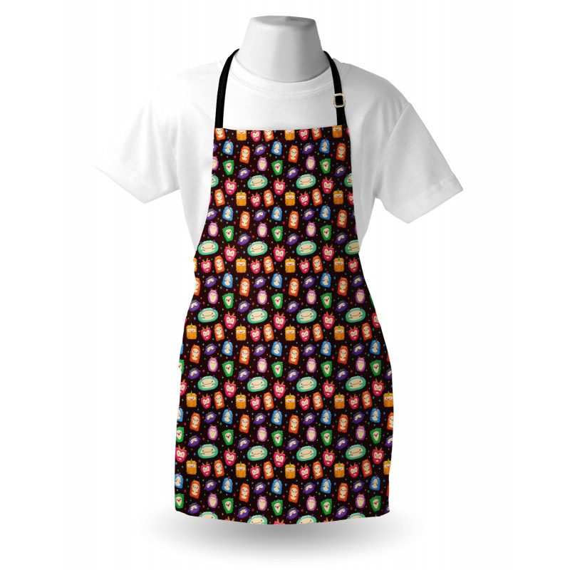 Abstract Fluffy Monsters Apron