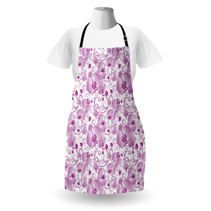 Ornate Floral Curly Leaf Apron