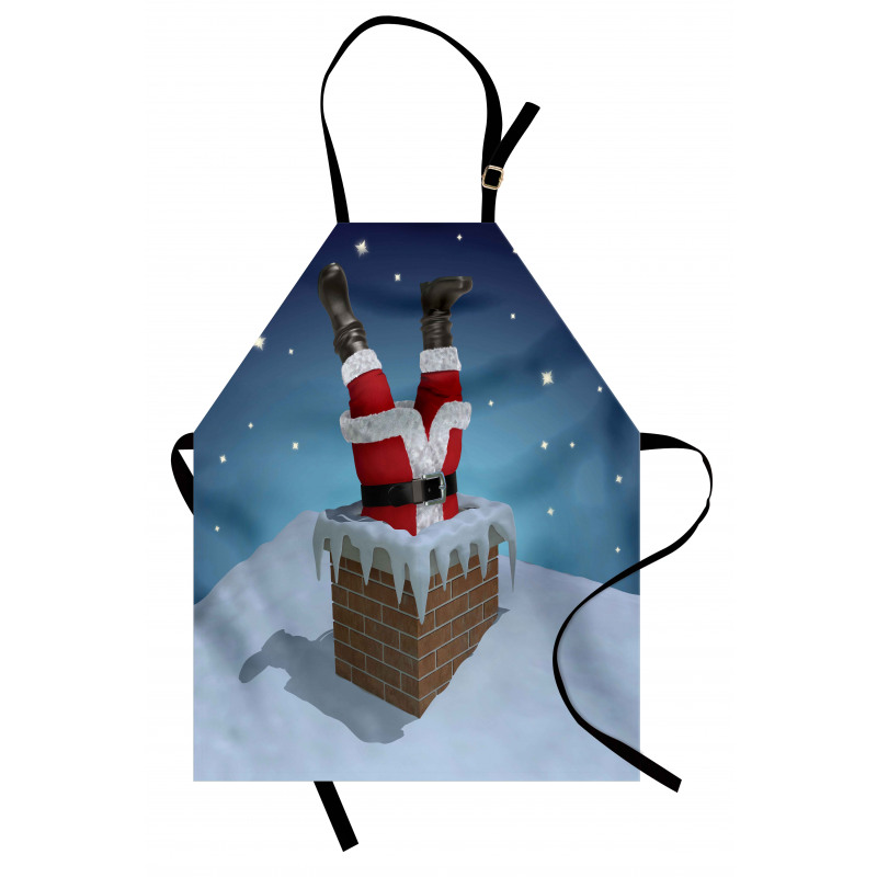 Santa Stuck in Chimney Apron