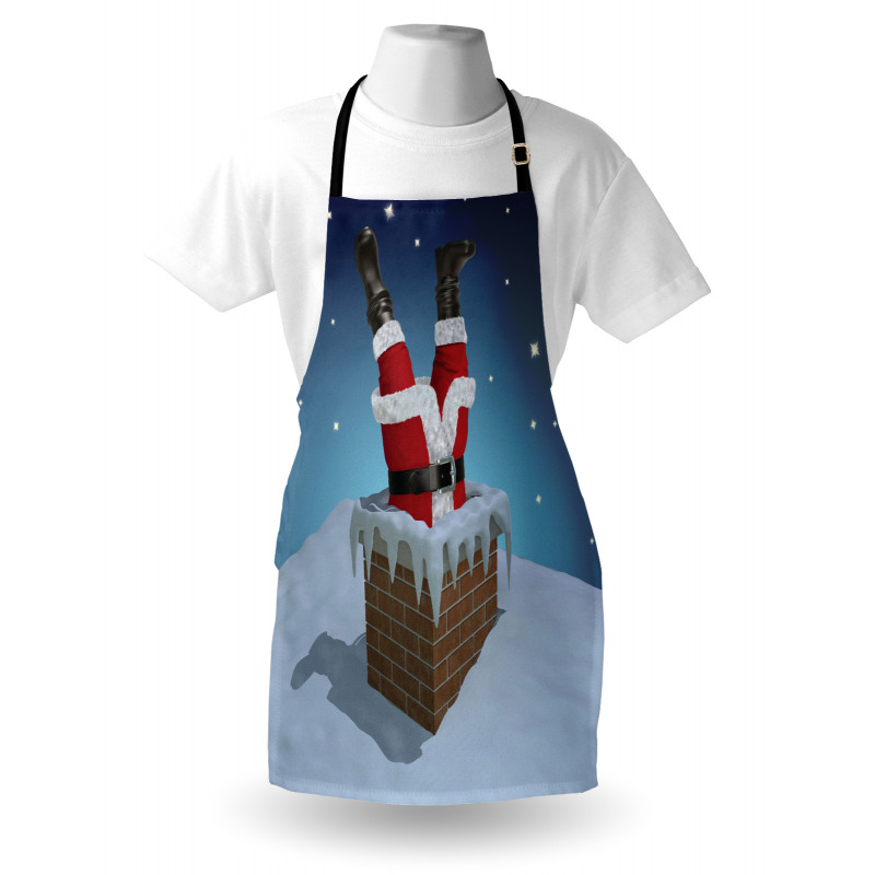 Santa Stuck in Chimney Apron