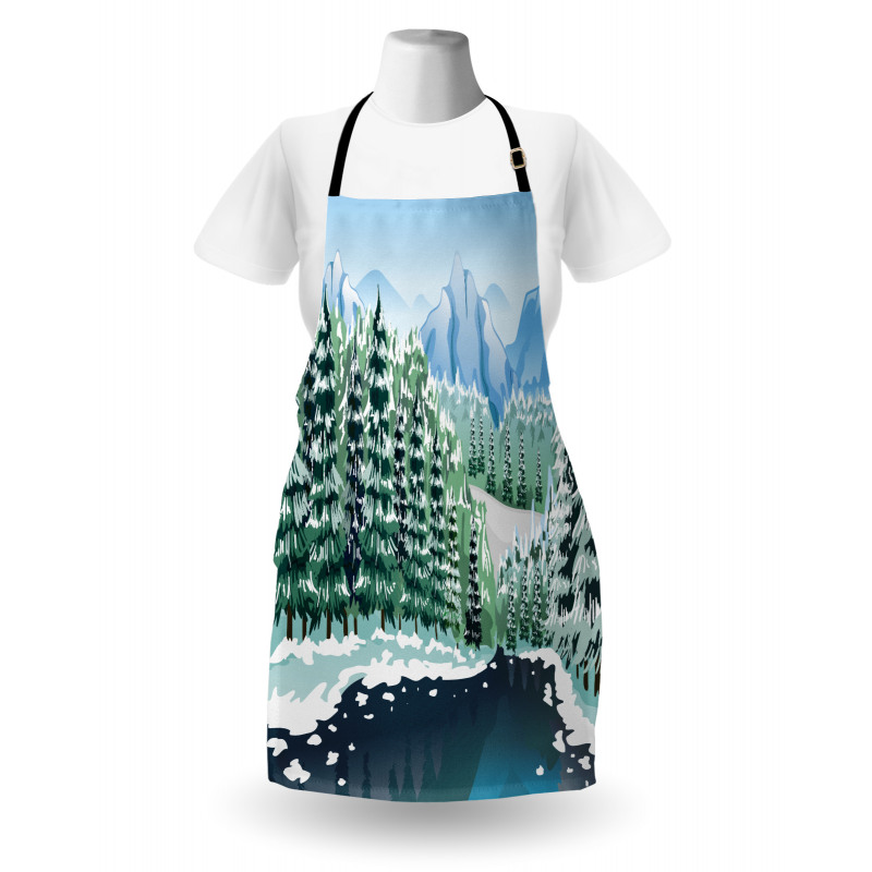 Winter Season Trees Apron