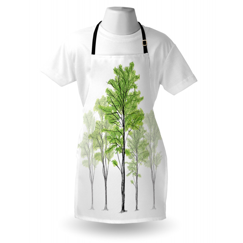 Hand Drawn Nature Motif Apron