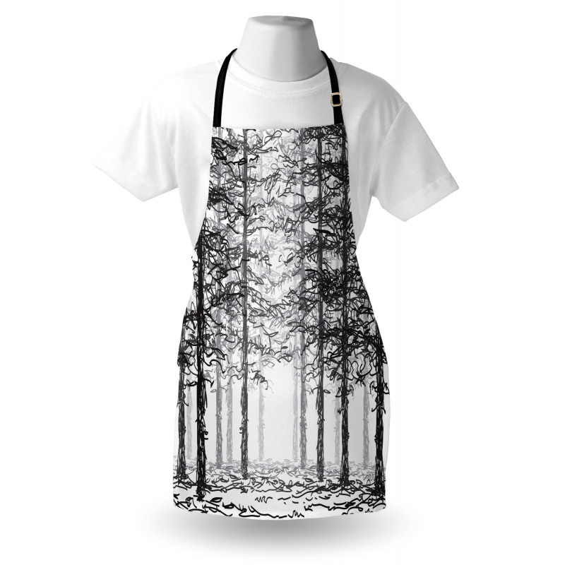 Sketch Style Line Art Apron