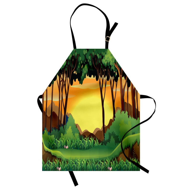 Cartoon Sunset Hills Apron