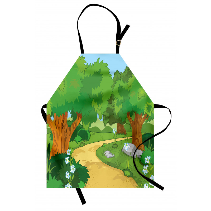 Pathway Flowers Trees Apron