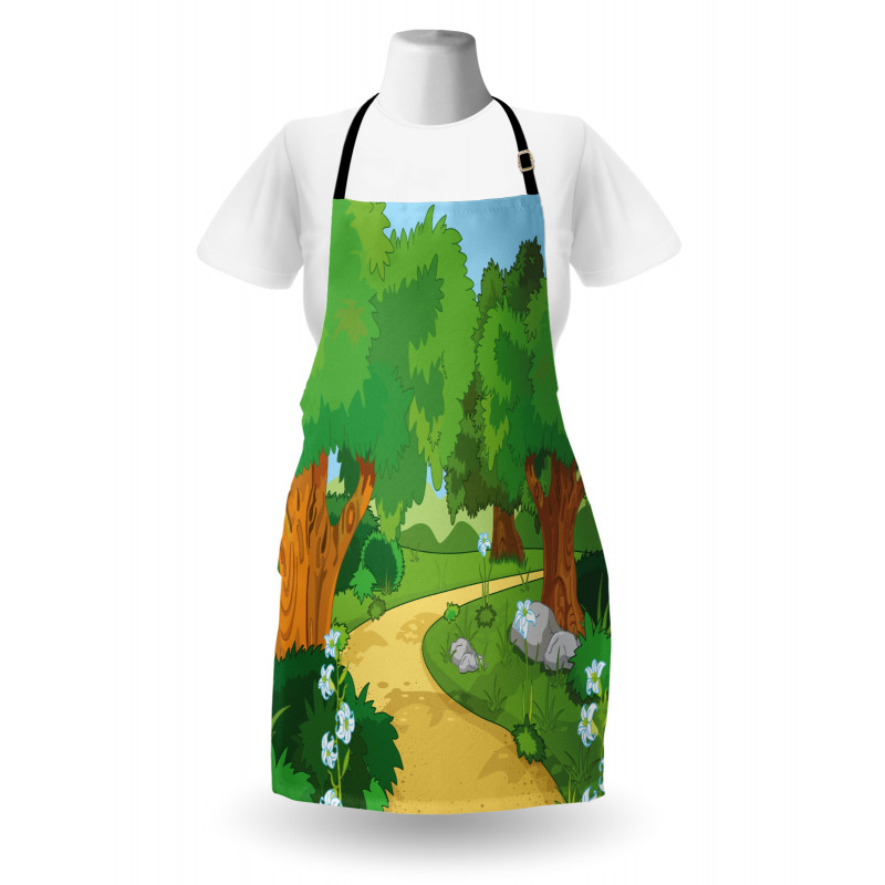 Pathway Flowers Trees Apron