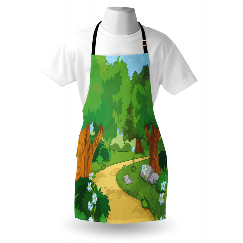 Pathway Flowers Trees Apron