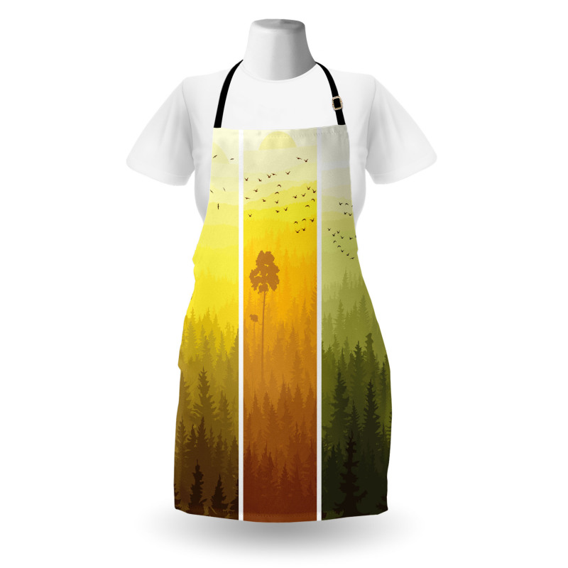 Hills Trees and Birds Apron