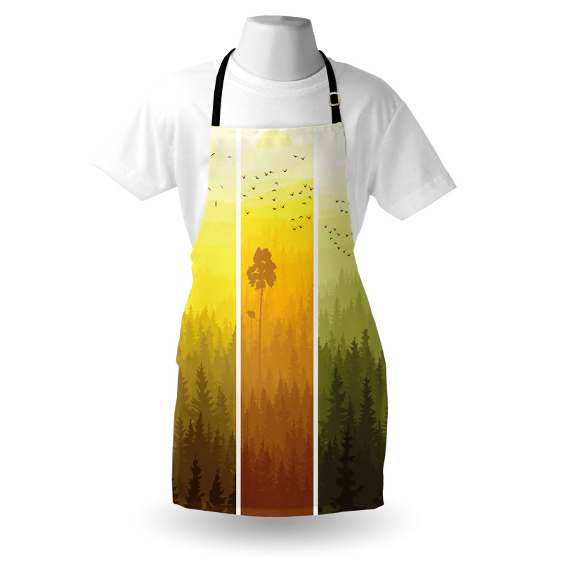 Hills Trees and Birds Apron