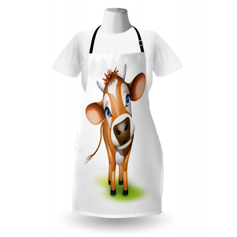 Cow with Blue Eyes Grass Apron