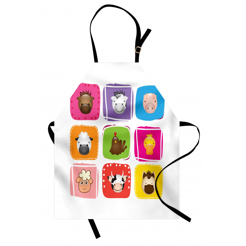 Geometric Squares Faces Apron