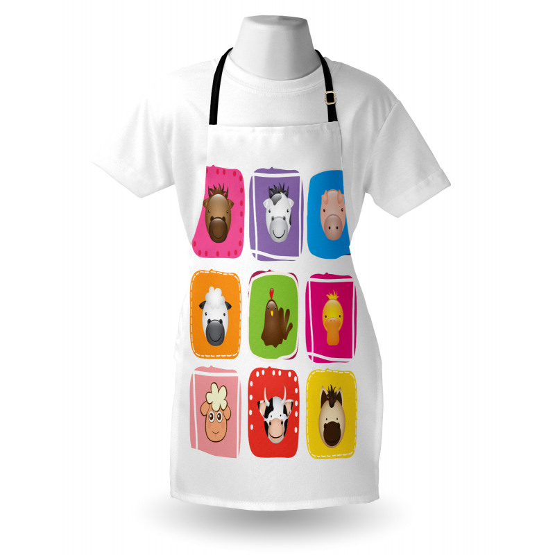 Geometric Squares Faces Apron