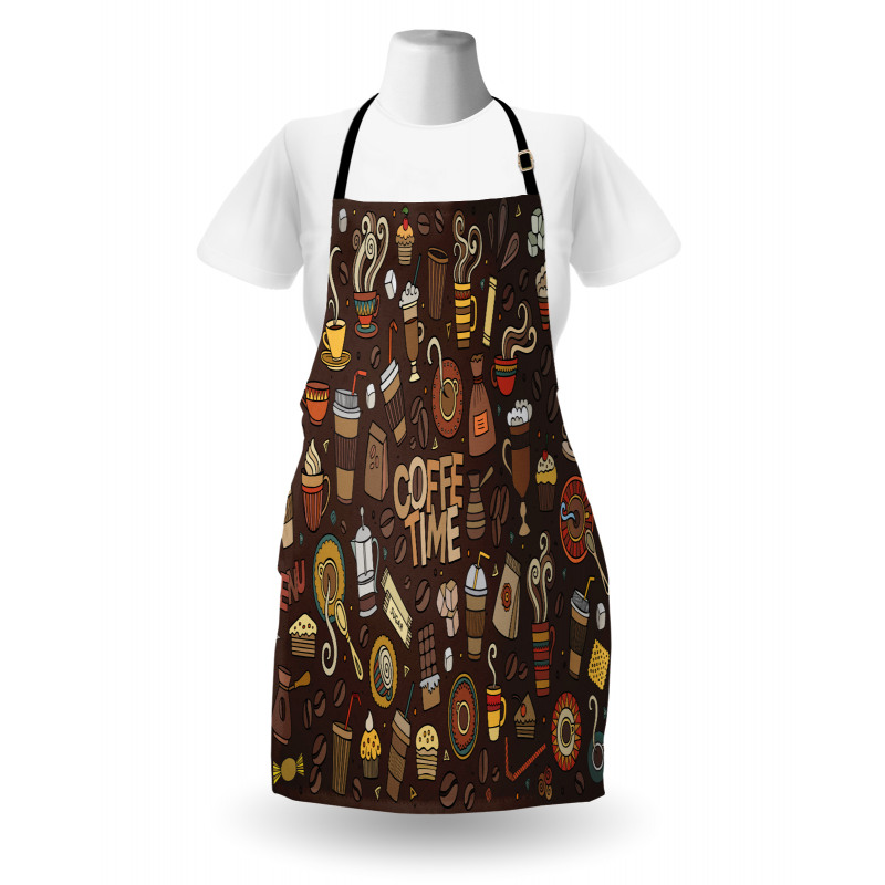 Hand Drawn Doodle Coffee Apron